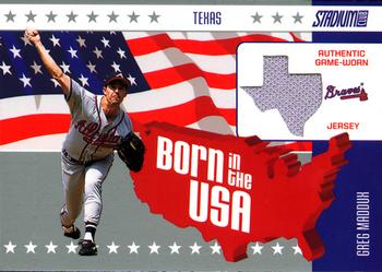 2003 Stadium Club - Born in the USA Relics #USA-GM Greg Maddux Front