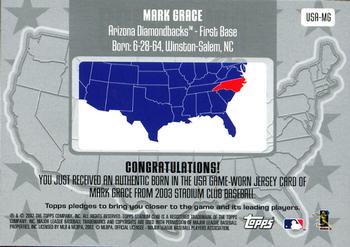 2003 Stadium Club - Born in the USA Relics #USA-MG Mark Grace Back