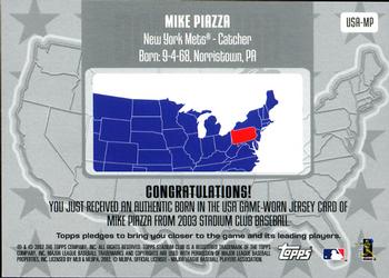 2003 Stadium Club - Born in the USA Relics #USA-MP Mike Piazza Back