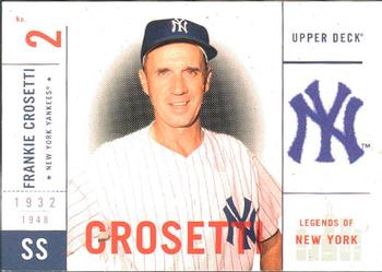 2001 Upper Deck Legends of New York #105 Frankie Crosetti Front