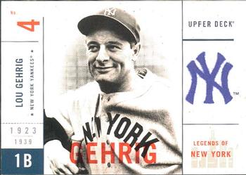 2001 Upper Deck Legends of New York #111 Lou Gehrig Front