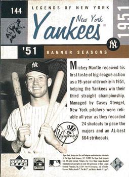2001 Upper Deck Legends of New York #144 Mickey Mantle Back