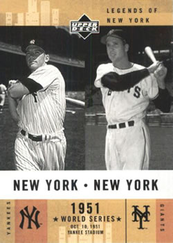 2001 Upper Deck Legends of New York #157 Mickey Mantle / Bobby Thomson Front