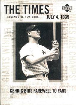 2001 Upper Deck Legends of New York #176 Lou Gehrig Front