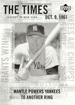 2001 Upper Deck Legends of New York #190 Mickey Mantle Front