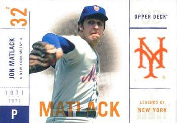 2001 Upper Deck Legends of New York #70 Jon Matlack Front