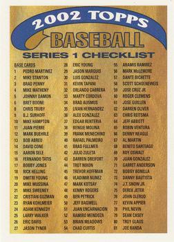 2002 Topps - Checklists Gold #1 Series 1 Checklist 1: 1-160 Front