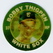 1991 Score 7-Eleven Superstar Action Coins: Midwest Region #13 WS Bobby Thigpen Front