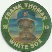 1991 Score 7-Eleven Superstar Action Coins: Midwest Region #14 WS Frank Thomas Front