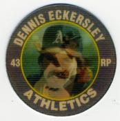 1991 Score 7-Eleven Superstar Action Coins: Northern California Region #5 HG Dennis Eckersley Front