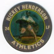 1991 Score 7-Eleven Superstar Action Coins: Northern California Region #7 HG Rickey Henderson Front