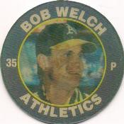 1991 Score 7-Eleven Superstar Action Coins: Northern California Region #14 HG Bob Welch Front
