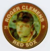 1991 Score 7-Eleven Superstar Action Coins: Northeast Region #3 RL Roger Clemens Front