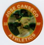 1991 Score 7-Eleven Superstar Action Coins: Northwest Region #2 SM Jose Canseco Front