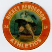 1991 Score 7-Eleven Superstar Action Coins: Northwest Region #7 SM Rickey Henderson Front