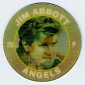 1991 Score 7-Eleven Superstar Action Coins: Southern California Region #1 PJ Jim Abbott Front