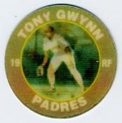 1991 Score 7-Eleven Superstar Action Coins: Southern California Region #4 PJ Tony Gwynn Front