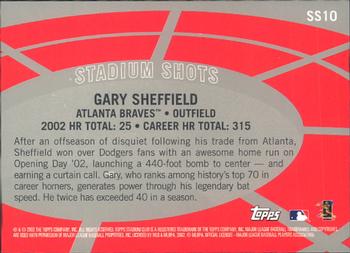 2003 Stadium Club - Stadium Shots #SS10 Gary Sheffield Back