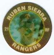 1991 Score 7-Eleven Superstar Action Coins: Texas Region #13 BJ Ruben Sierra Front