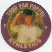 1991 Score 7-Eleven Superstar Action Coins: Texas Region #14 BJ Todd Van Poppel Front