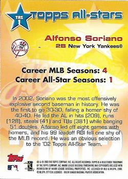 2003 Topps - All-Stars #TAS1 Alfonso Soriano Back