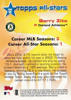2003 Topps - All-Stars #TAS11 Barry Zito Back