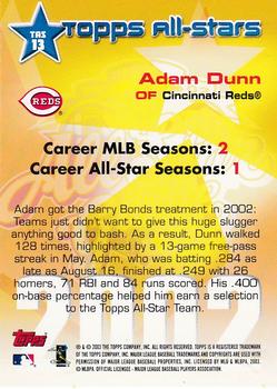 2003 Topps - All-Stars #TAS13 Adam Dunn Back
