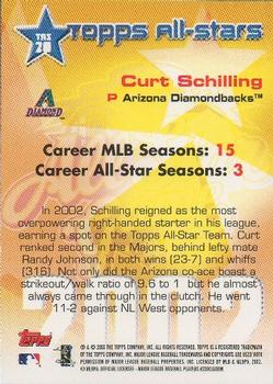 2003 Topps - All-Stars #TAS20 Curt Schilling Back