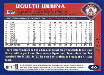2003 Topps - Black #46 Ugueth Urbina Back