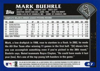 2003 Topps - Black #47 Mark Buehrle Back