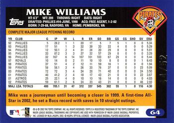 2003 Topps - Black #64 Mike Williams Back