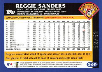 2003 Topps - Black #569 Reggie Sanders Back