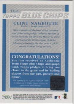 2003 Topps - Blue Chips Autographs #TT-CN Clint Nageotte Back