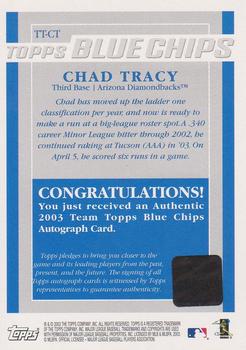2003 Topps - Blue Chips Autographs #TT-CT Chad Tracy Back