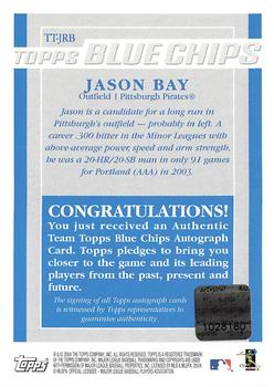 2003 Topps - Blue Chips Autographs #TT-JRB Jason Bay Back