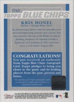 2003 Topps - Blue Chips Autographs #TT-KH Kris Honel Back