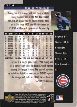2001 Upper Deck MVP #204 Eric Young Back