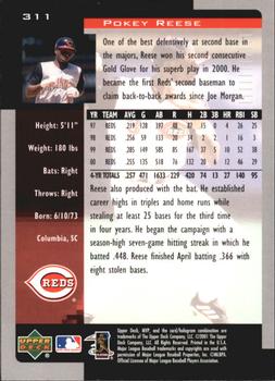 2001 Upper Deck MVP #311 Pokey Reese Back