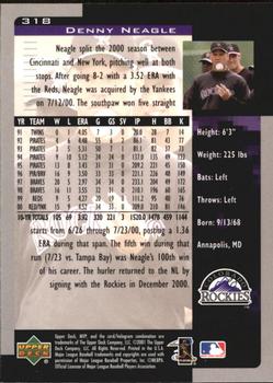 2001 Upper Deck MVP #318 Denny Neagle Back