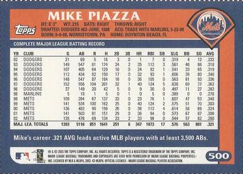 2003 Topps - Box Bottoms #500 Mike Piazza Back