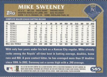 2003 Topps - Box Bottoms #585 Mike Sweeney Back