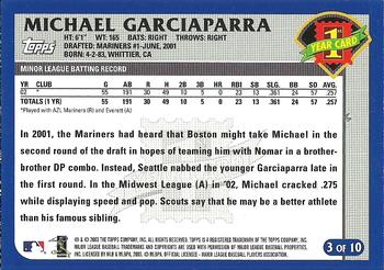 2003 Topps - First Year Player #3 Michael Garciaparra Back