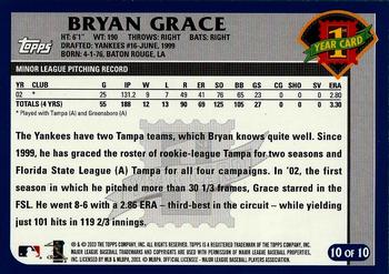 2003 Topps - First Year Player #10 Bryan Grace Back