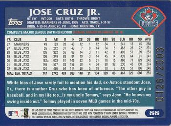 2003 Topps - Gold #88 Jose Cruz Jr. Back