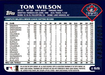 2003 Topps - Gold #188 Tom Wilson Back