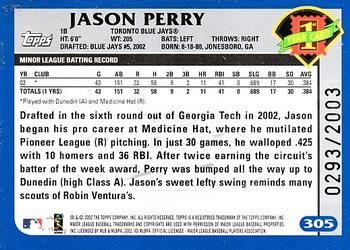 2003 Topps - Gold #305 Jason Perry Back