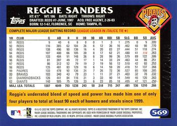 2003 Topps - Gold #569 Reggie Sanders Back