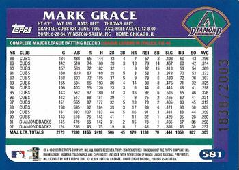 2003 Topps - Gold #581 Mark Grace Back