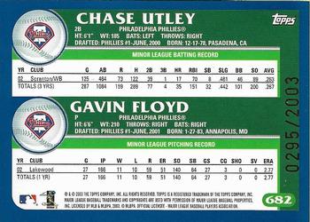 2003 Topps - Gold #682 Chase Utley / Gavin Floyd Back