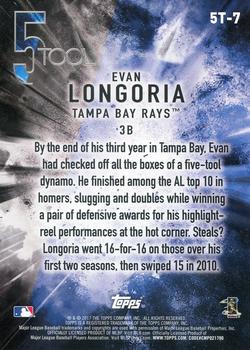 2017 Topps 5 Tool 5x7 #5T-7 Evan Longoria Back